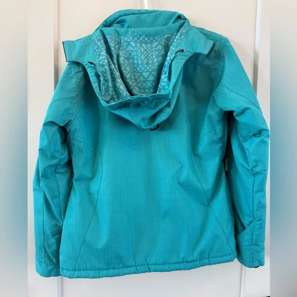 Women’s Liquid Freerider 8000 MM Waterproof Teal Hooded Ski Snowboard Jacket - Picture 2 of 12
